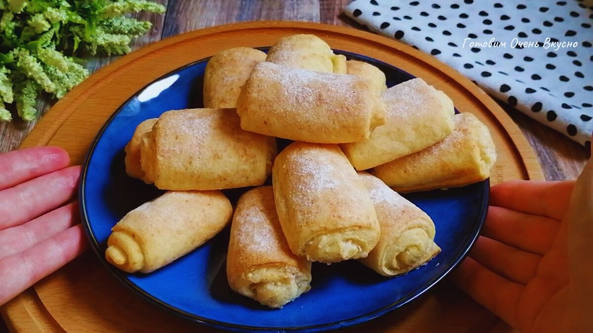 Творожные печенья в духовке с яблоками