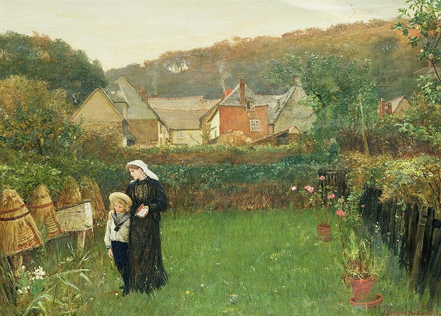   Пчела-подружка (картина Ганса Тома, 1839-1924) Было время, когда почти каждая сельская британская семья, державшая пчёл, следовала странной традиции.-2