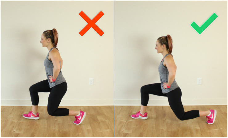 Правильная техника упражнения "Выпады".