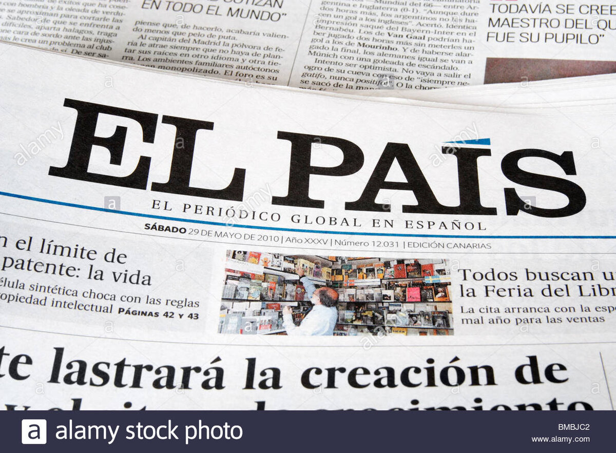 Источник фотографии: https://www.alamy.com/stock-photo-el-pais-is-spains-top-selling-daily-national-newspaper-with-a-circulation-29759410.html