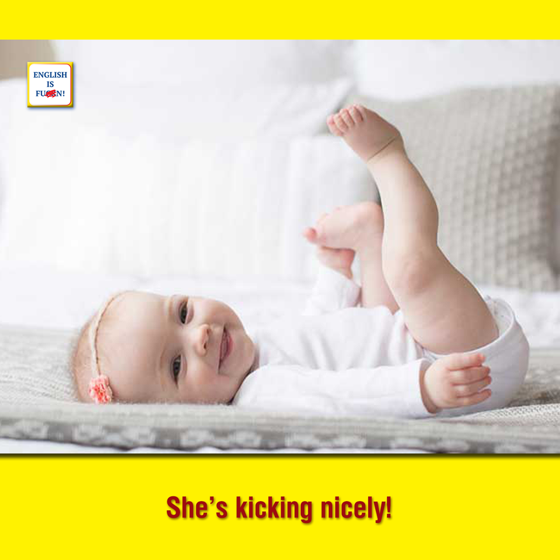 Она премило брыкается. 