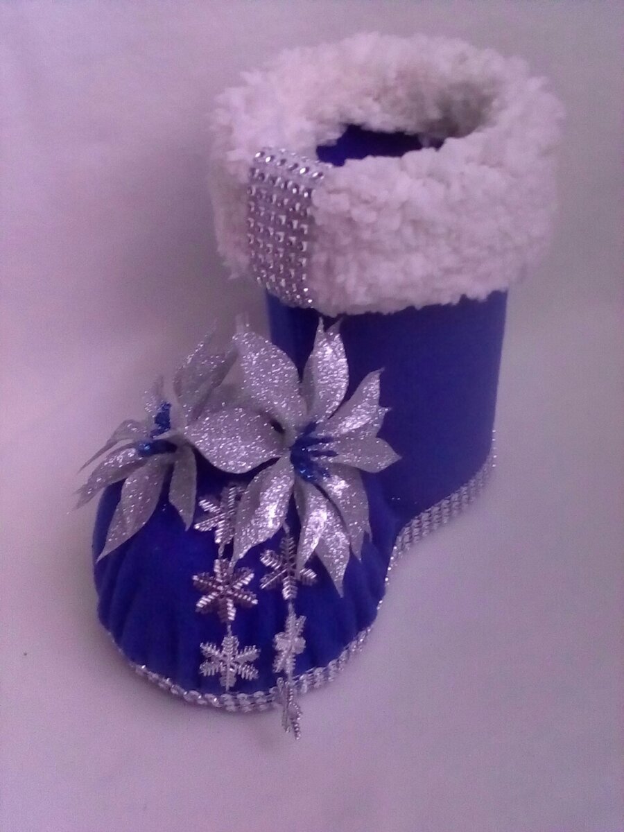 Сапог новогодний из бутылки