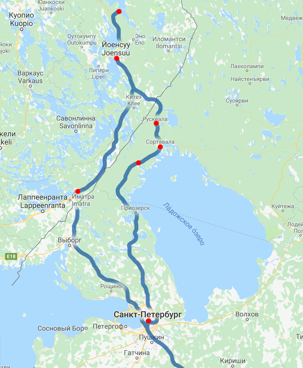 Маршрут через две Карелии