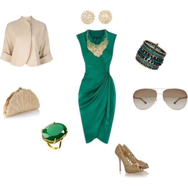 С чем носить зелёное платье