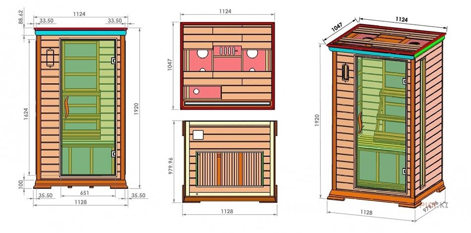 Небольшая инфракрасная сауна поместиться в любой квартире