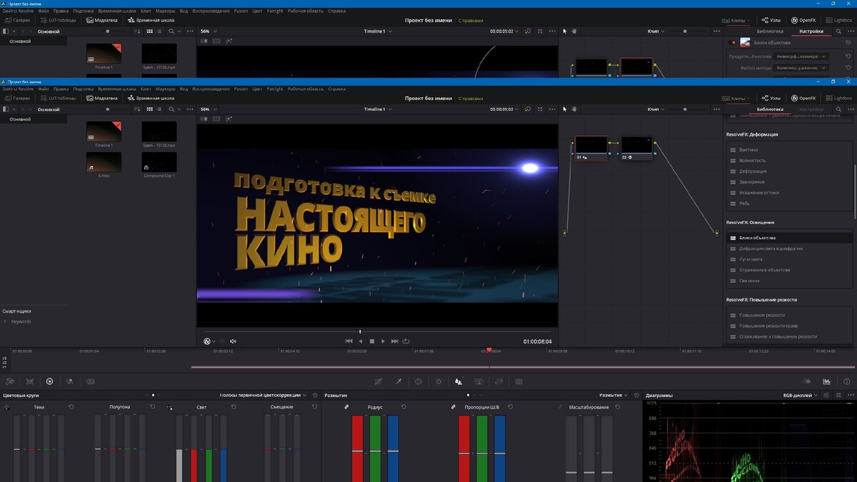 Изначально эта картинка была резкая, чтобы придать ей немного художественности мне пришлось её чуть-чуть размыть. (в Davinci - размытие, затем изменяем радиус)