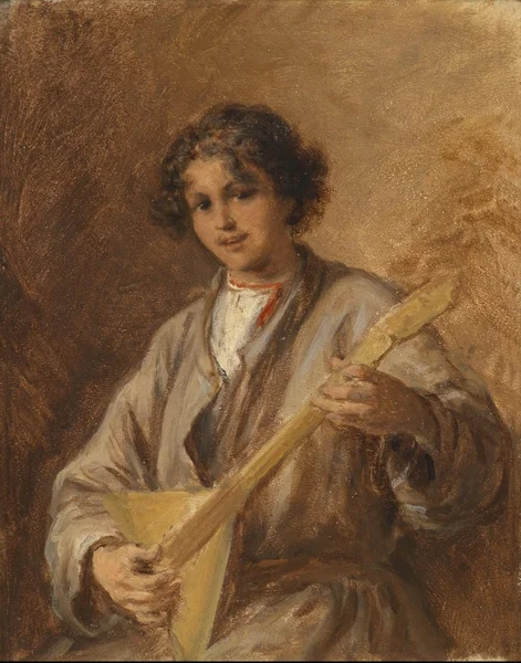 Вильгельм Бер «Русский мальчик с балалайкой», 1889г