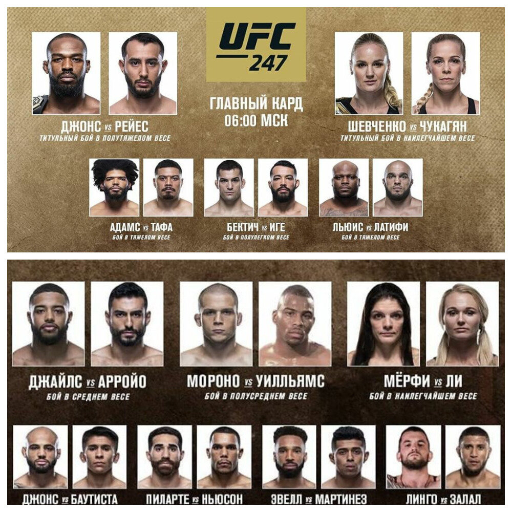 Файт-кард UFC 247