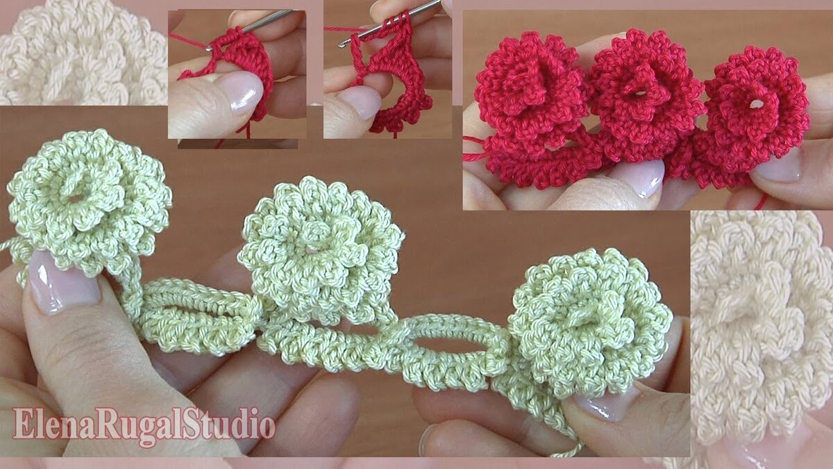 Связанные крючком украшения по видео уроку