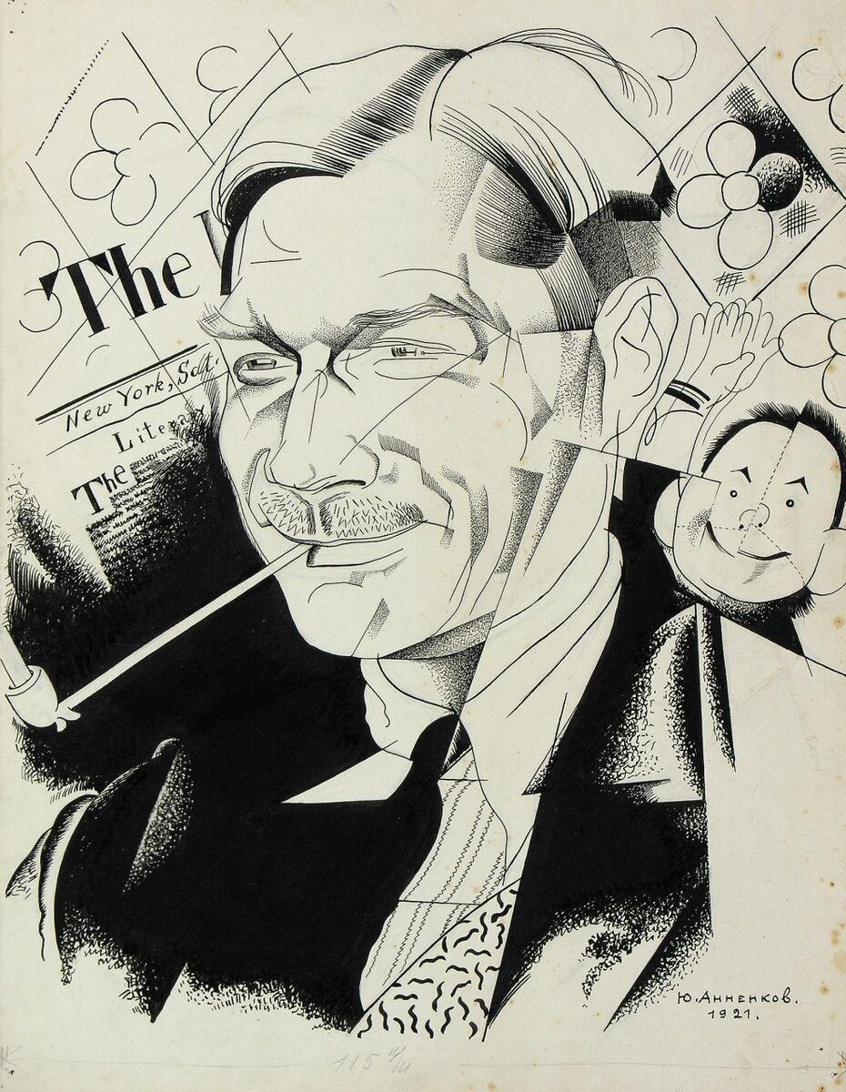 Портрет Евгения Замятина. Юрий Анненков (1921). Из собрания Государственной Третьяковской галереи