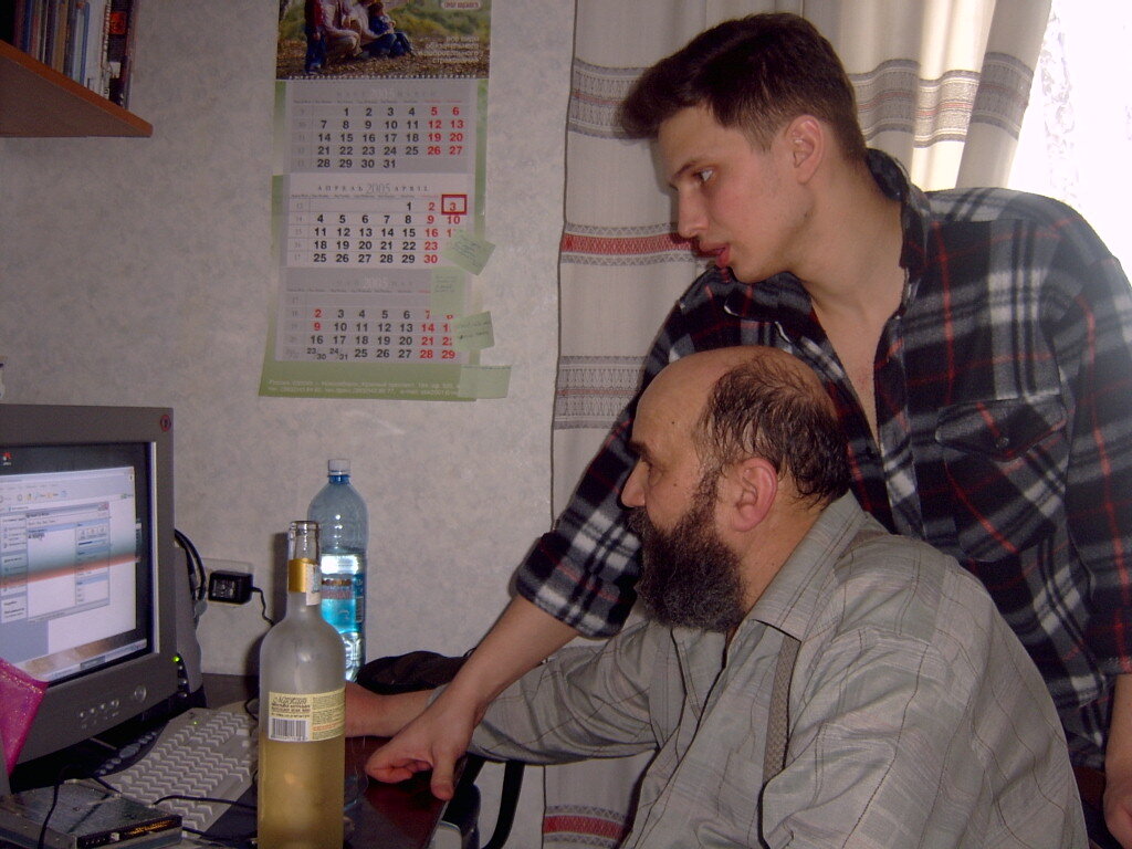 Лев Ласкин с младшим сыном...
