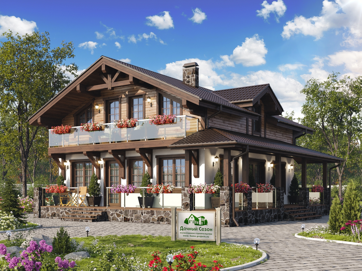 ЭКОДОМ «Алькор» из каталога проектов Строительной компании «Дачный Сезон» 