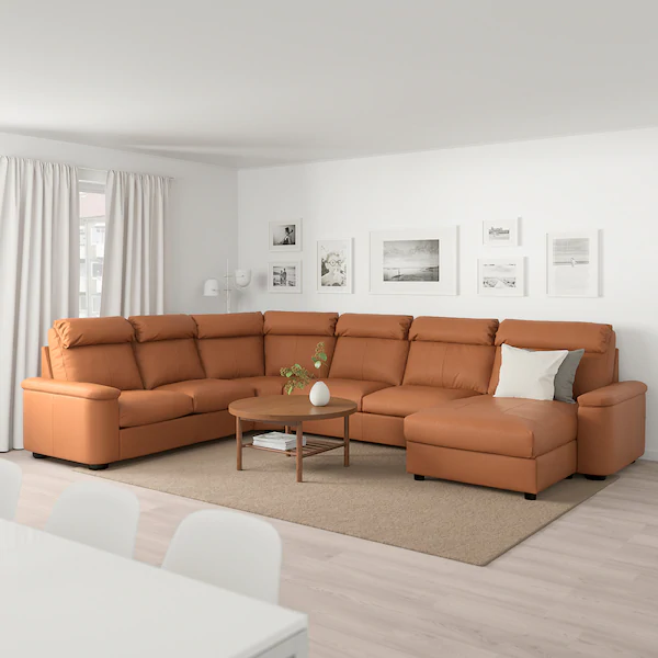  Угловой диван-кровать, 6-местный, с козеткой/Гранн/Бумстад золотисто-коричневый
 артикул: 692.776.23