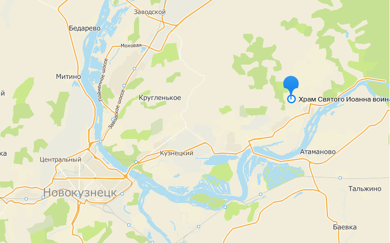 Храм Иоанна воина на карте