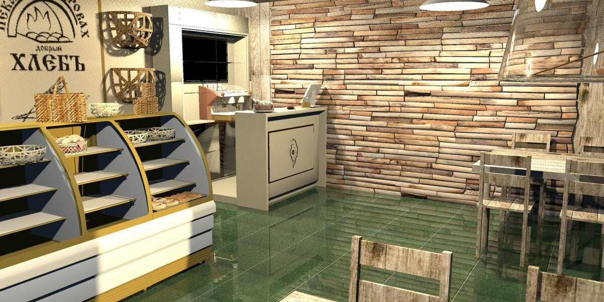 работа Юнны Самойловой. Дизайн проект пекарни-кафе