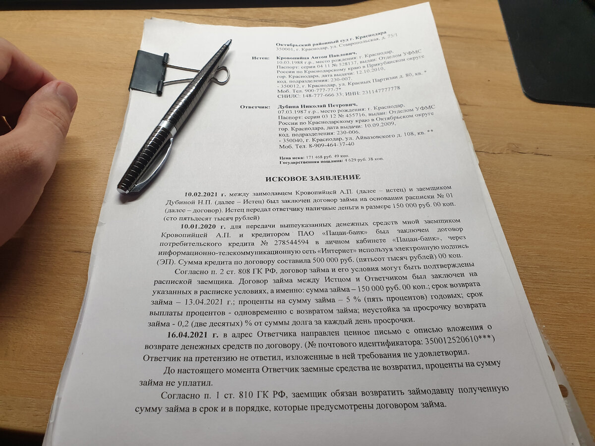 Как написать исковое заявление самостоятельно, правильно и подать его в  суд? На примере договора займа (расписки). | Гусь в законе! | Дзен