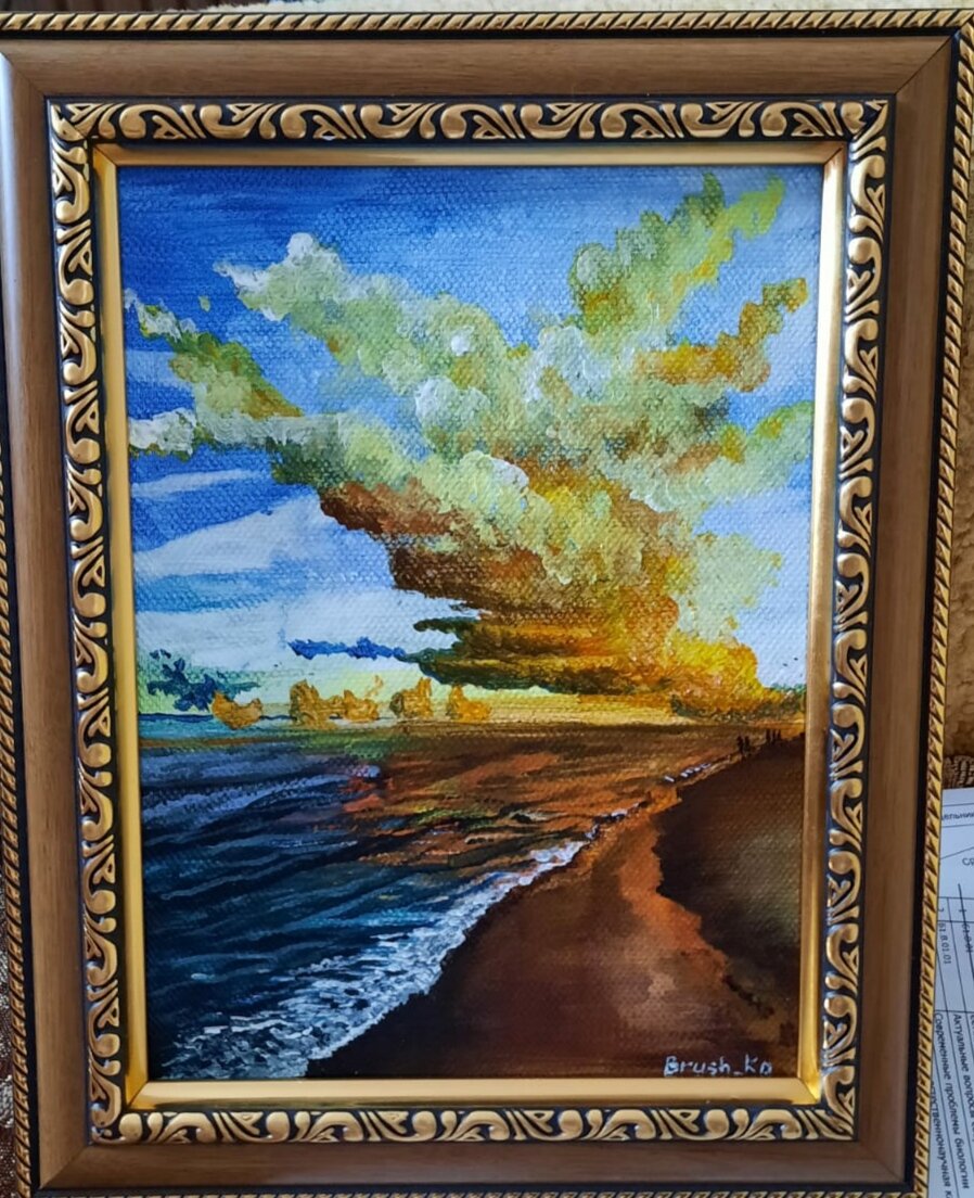 Картина написана на потоке в подарок. Присмотрись, что ты чувствуешь, глядя на нее? Какие чувства всплывают? 