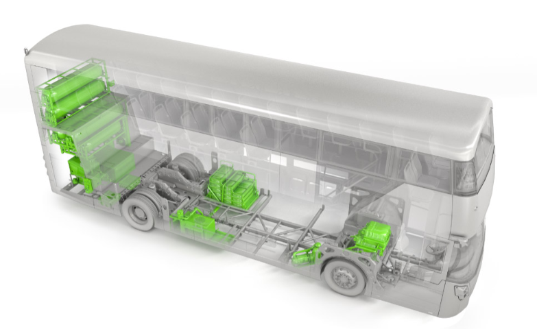 Расположение агрегатов внутри автобуса Wrightbus / Фото с официального сайта производителя