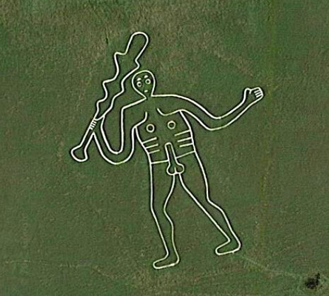 Меловой гигант Cerne Abbas Giant. Гугл карты. Скрин с моего компьютера.