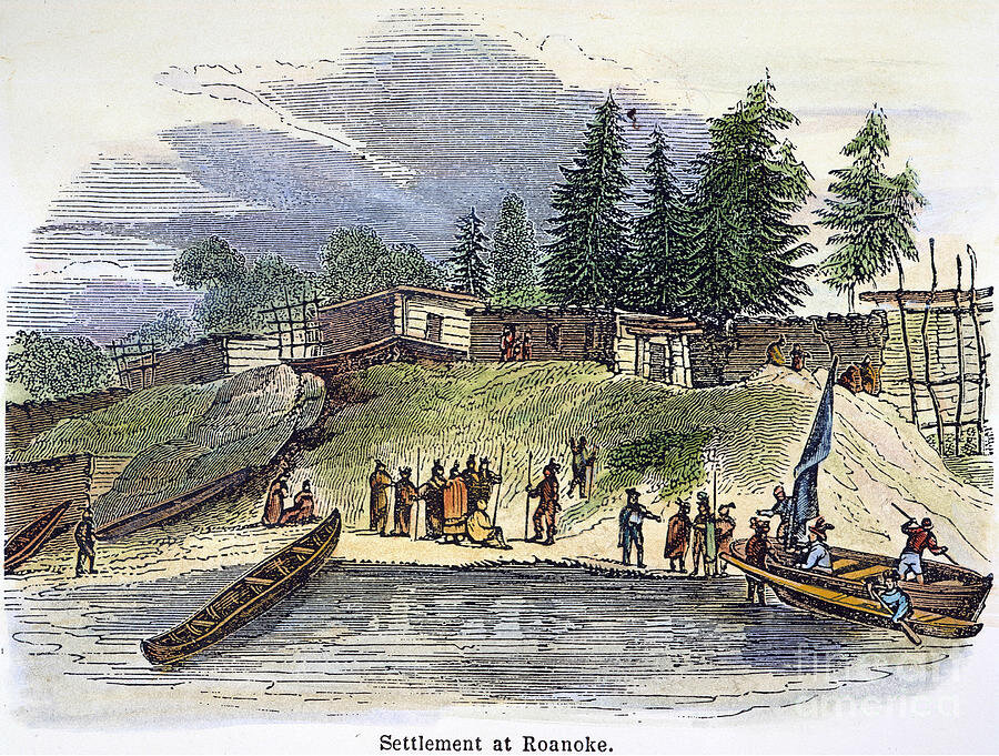 ROANOKE COLONY, c1587 is a drawing by Granger which was uploaded on July 1st, 2012.