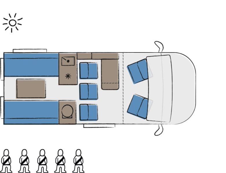 5 мест в движении