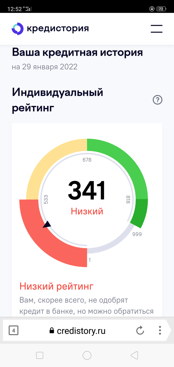 По ней видно, что моя история испорчена. Но они рекомендуют обратится в МФО)