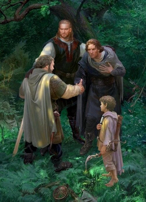 Гном и человек - братья навек! Иллюстрация к "Кольцу Тьмы". Художник В. Бондарь.