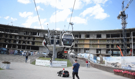 Gif анимация: канатная дорога.