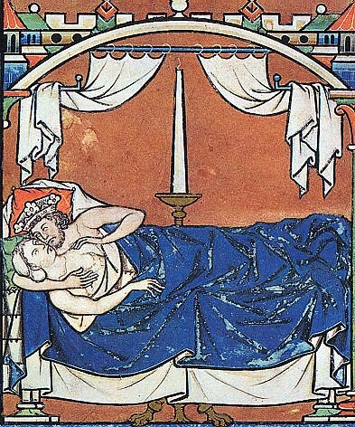 Миниатюра из т.н. Библии Мациевского. Франция, 1240—1250. Национальная библиотека Франции (MS nouv. acq. lat. 2294)