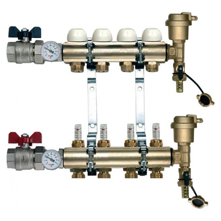 комбинированные.
Латунные коллекторы для разводки водоснабжения.