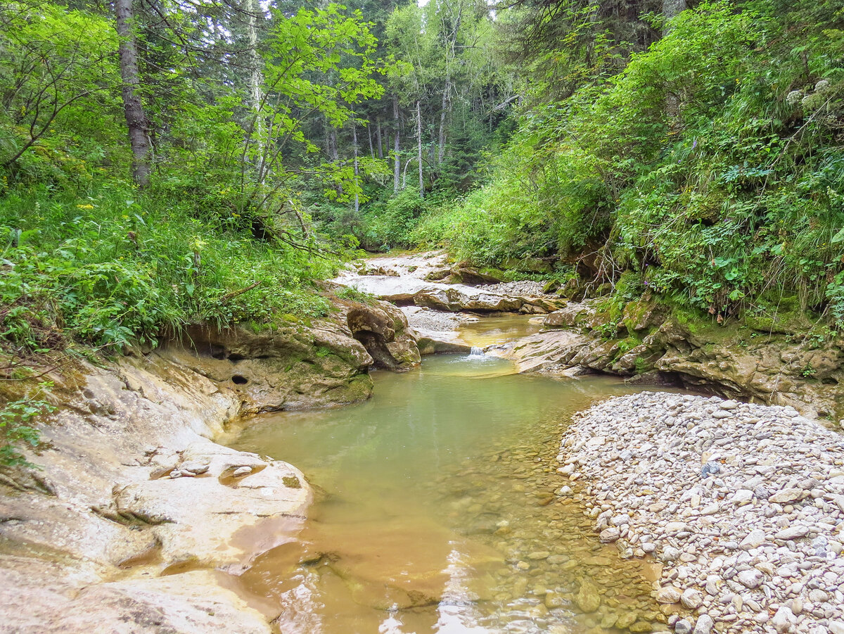 Август на реке Курджипс.