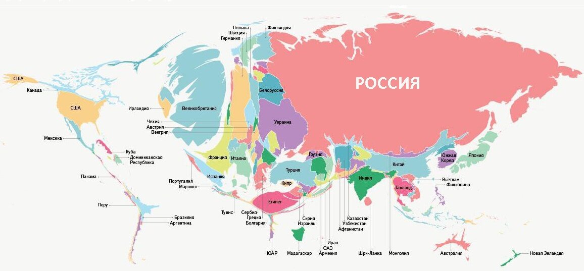 Карта мира по поисковым запросам пользователей Яндекса, из открытых источников