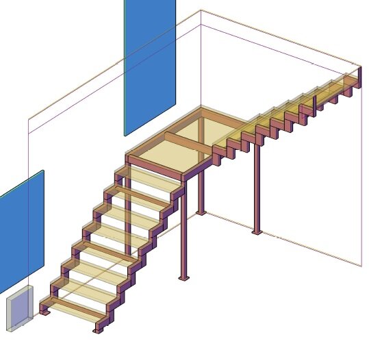 проект каркаса лестницы