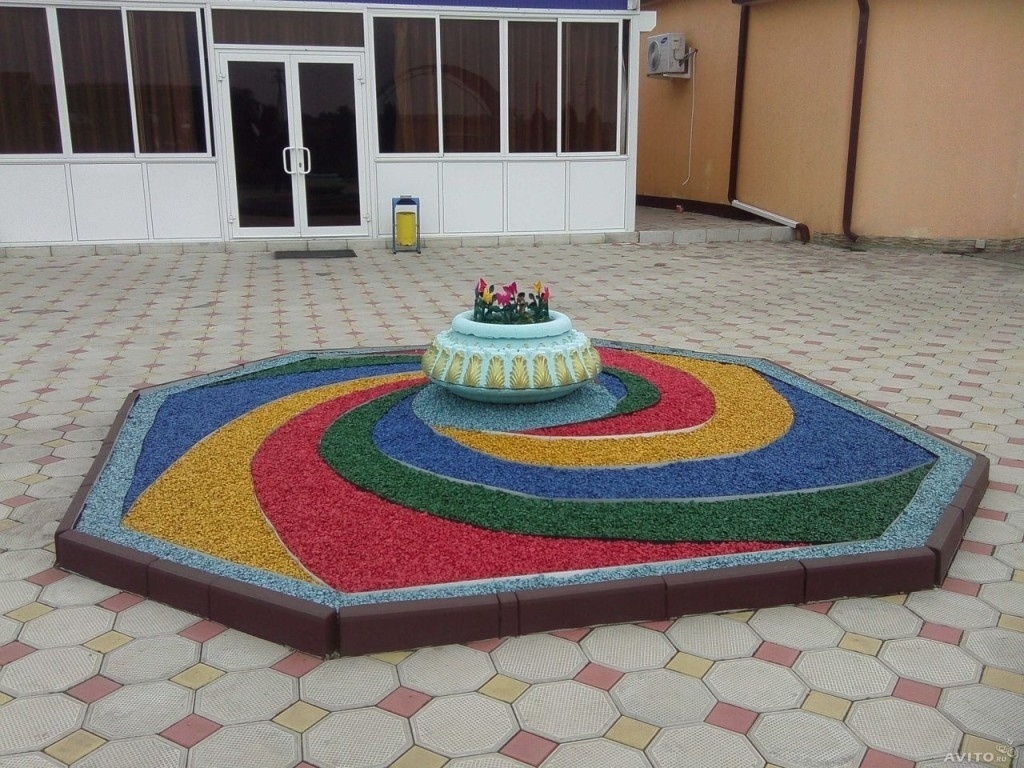 Оформление ландшафного дизайна щебнем. 