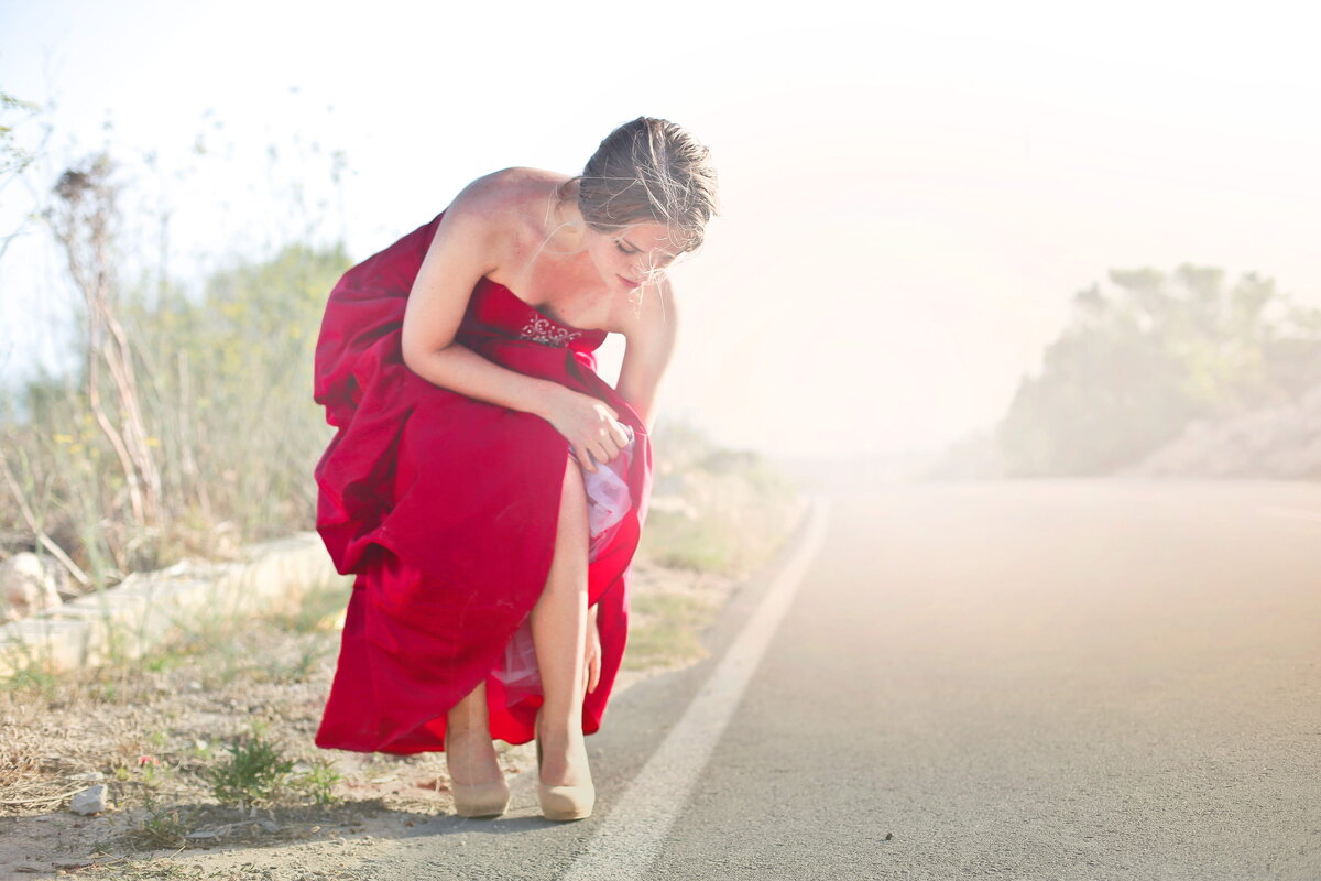 Lady in red
