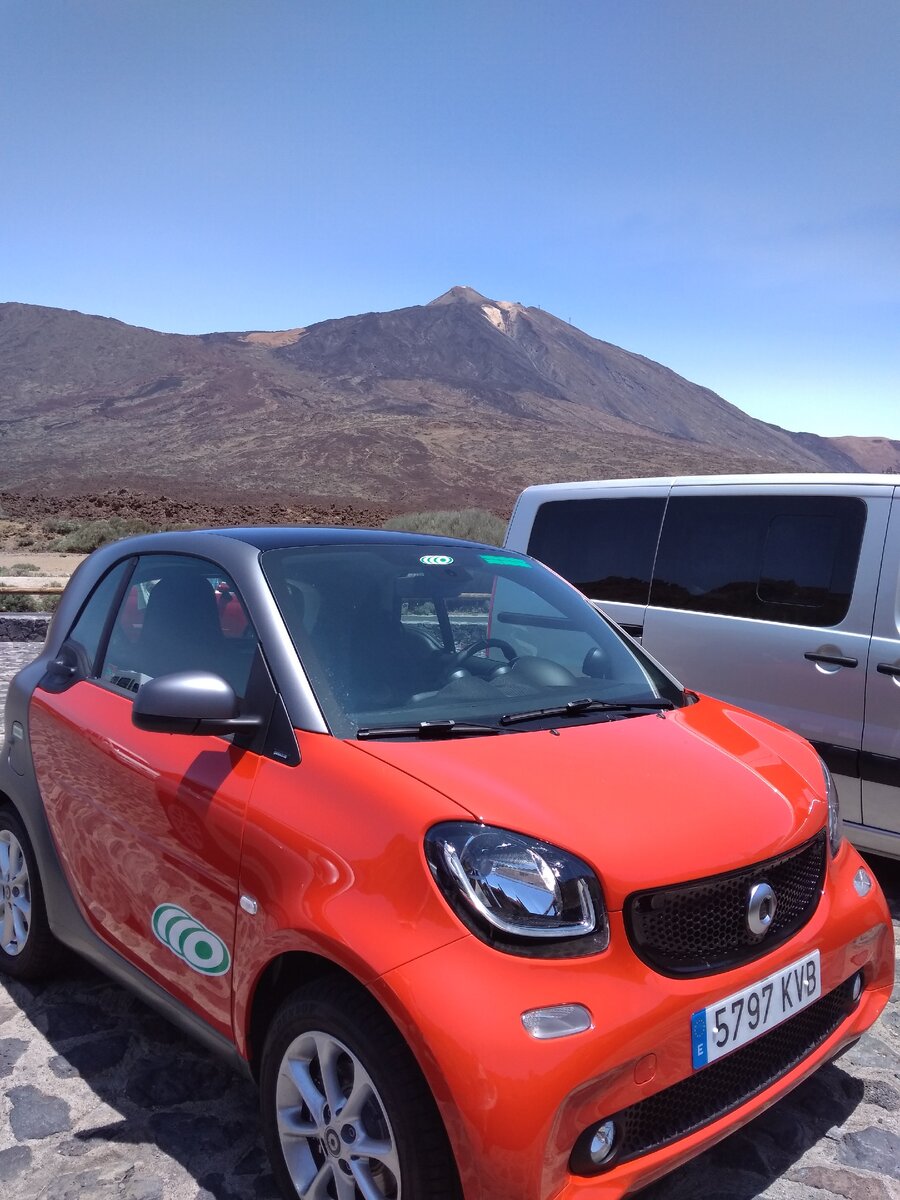 Smart на смотровой площадке рядом с вулканом Тейде