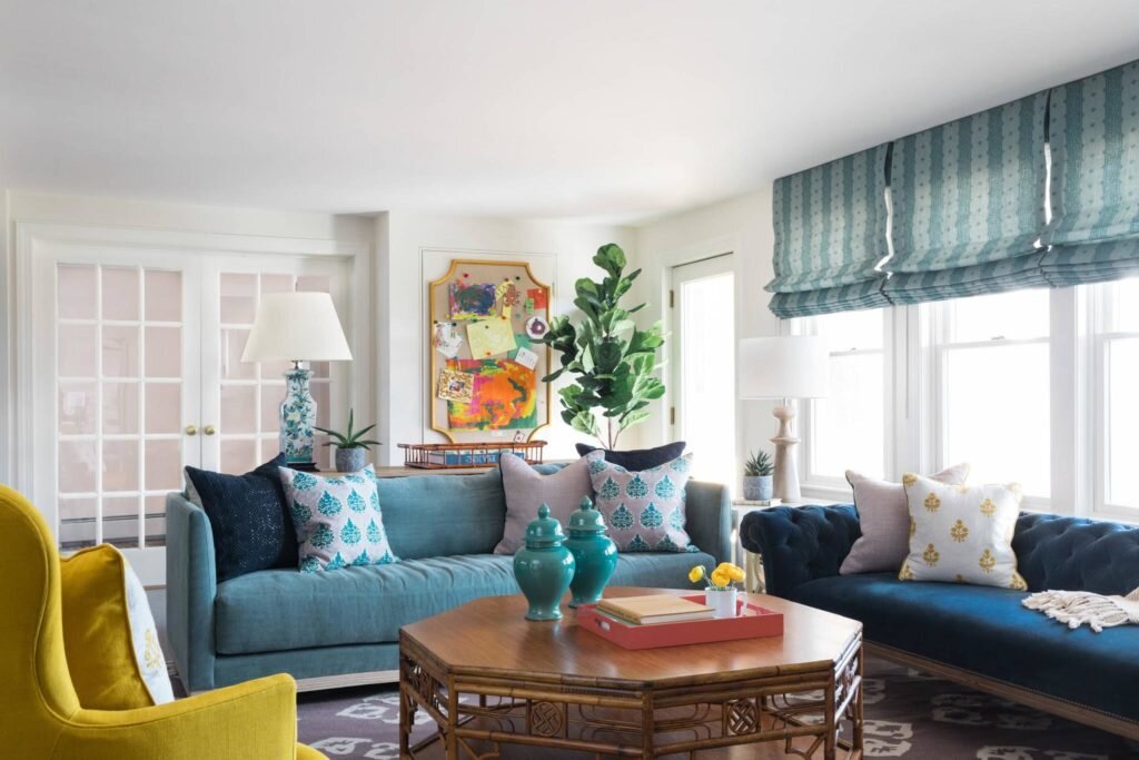 Бирюзовый диван в интерьере [Фото] Идеи для дома ❤ 2020