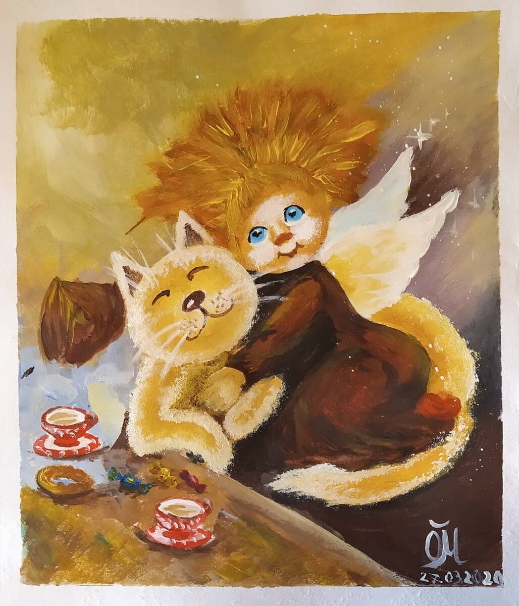 Дружба. Акрил.Бумага. по МК.