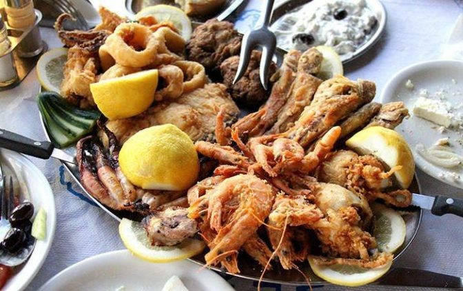 1. Рыбное мезе, 2. Мясное мезе
