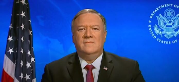 Госсекретарь США Mike Pompeo - скриншот с видео