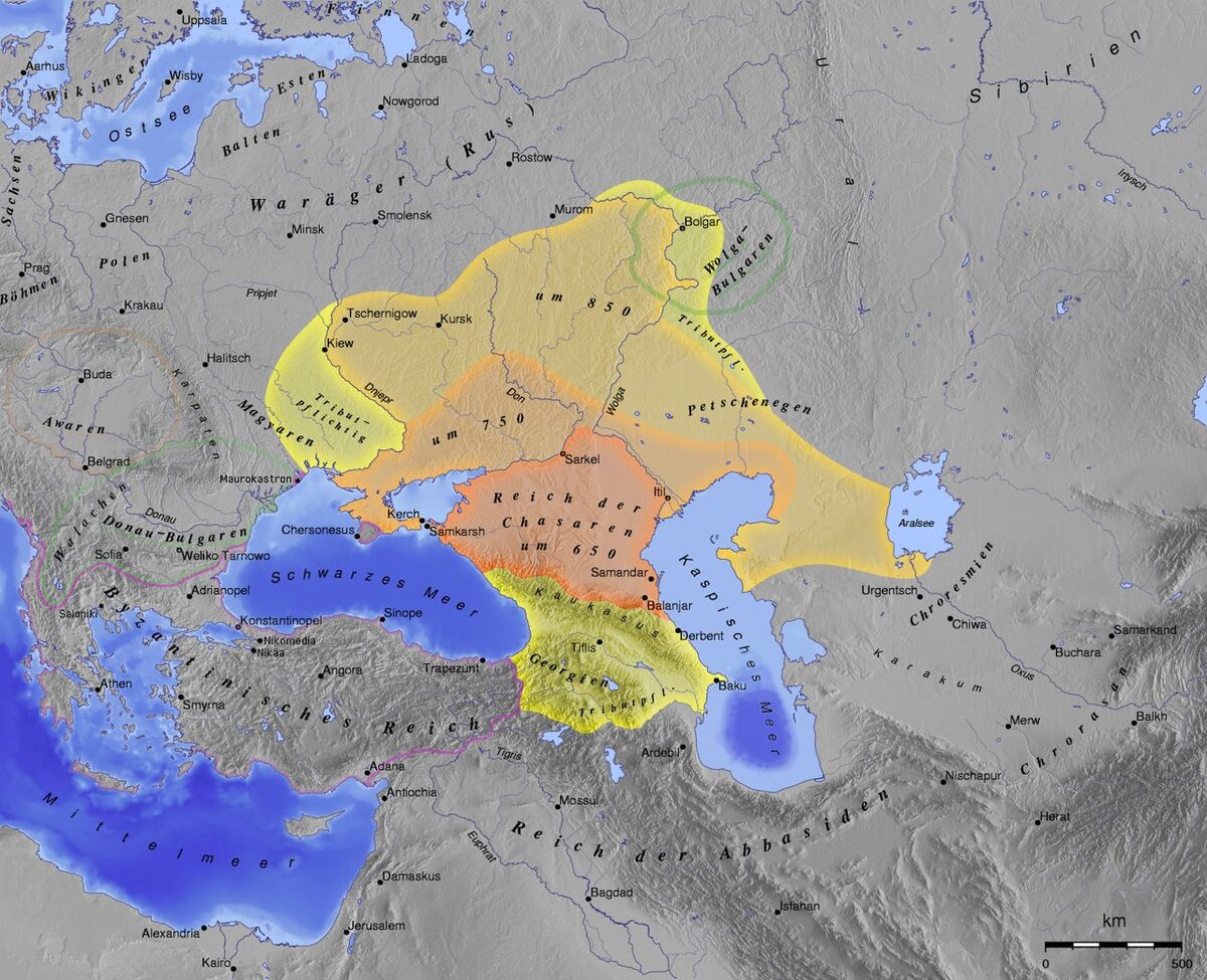 Хазарский каганат (650-969). Фото: https://upload.wikimedia.org