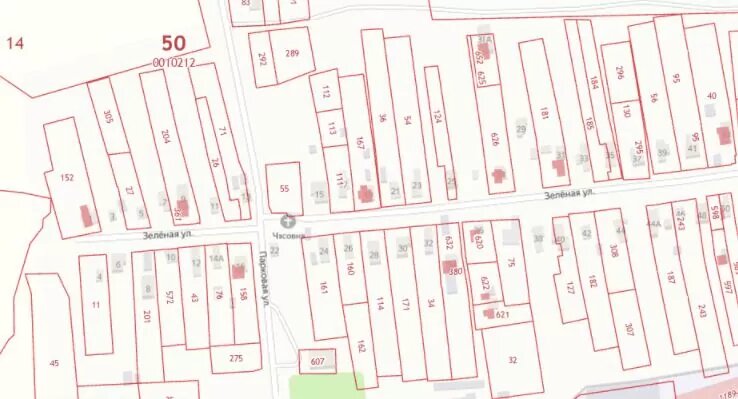 Кадастровая карта с границами участка