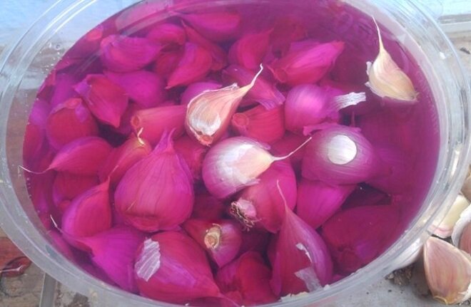 Чеснок в растворе марганцовке (фото с Яндекс.картинки)