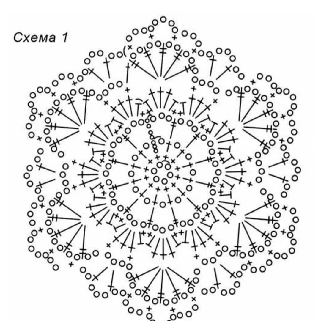 Мотивы крючком круглые схемы ажурные
