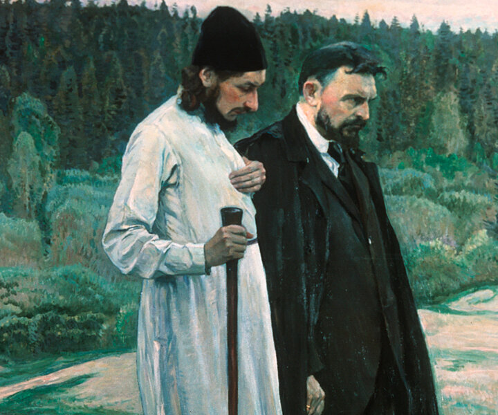 МИХАИЛ НЕСТЕРОВ. ФИЛОСОФЫ (П. А. ФЛОРЕНСКИЙ И С. Н. БУЛГАКОВ). 1917. ФОТО: VADIM NEKRASOV / GLOBALLOOKPRESS 