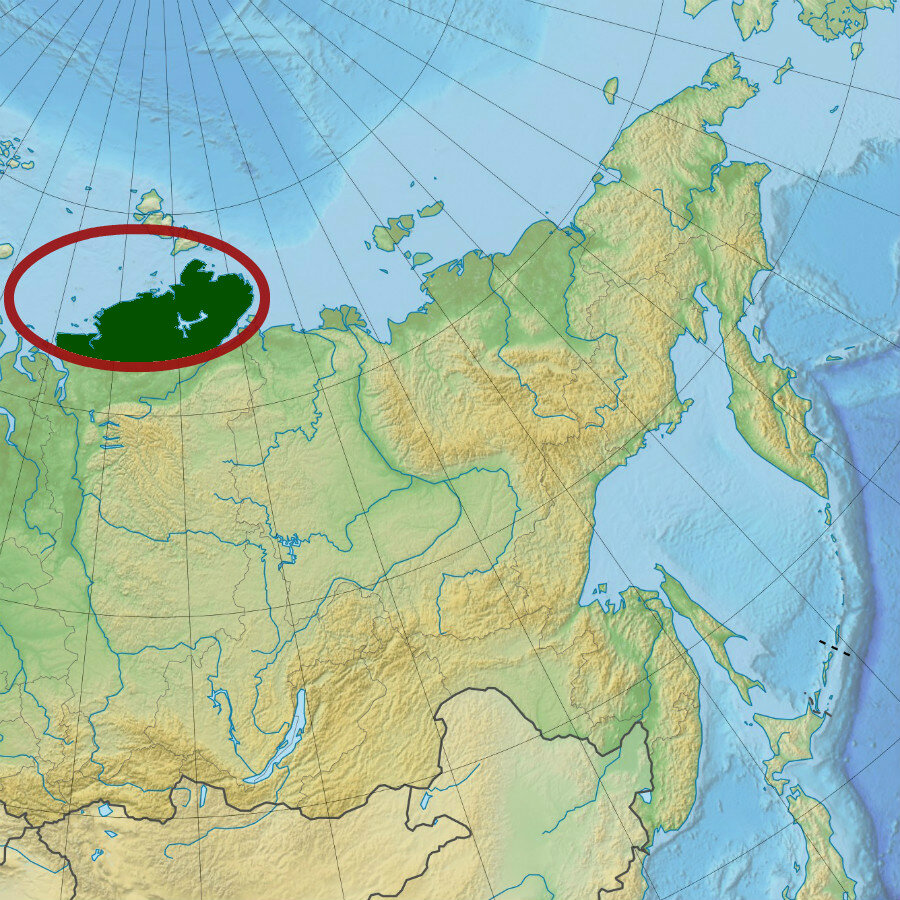 Полуостров таймыр физическая карта