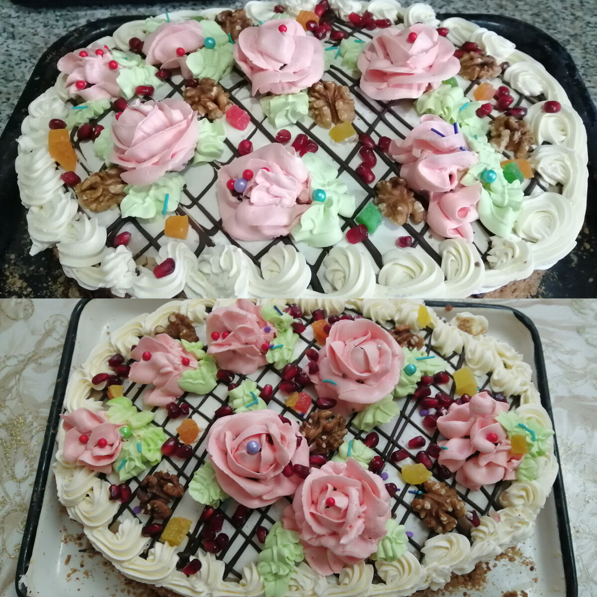 Очень красивые и безумно вкусные, с творожным кремом.