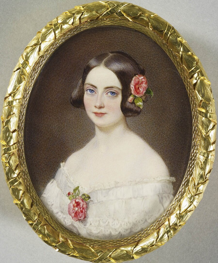 Портрет-миниатюра, акварель, ок. 1841 г. Художник Эдуардо де Мойра. 