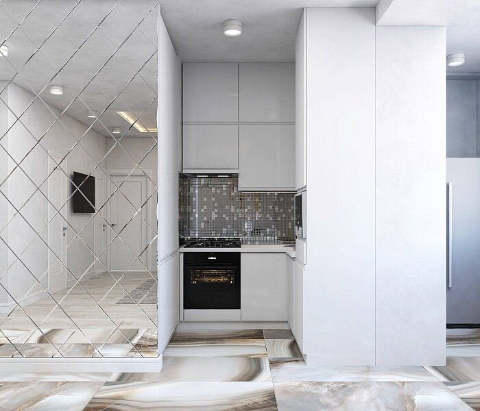 Дизайн интерьера кухни-гостиной с перепланировкой, компания Домострой