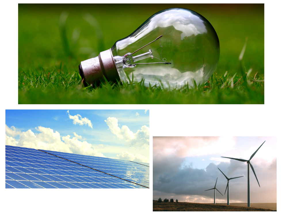 Энергия солнца и ветра.